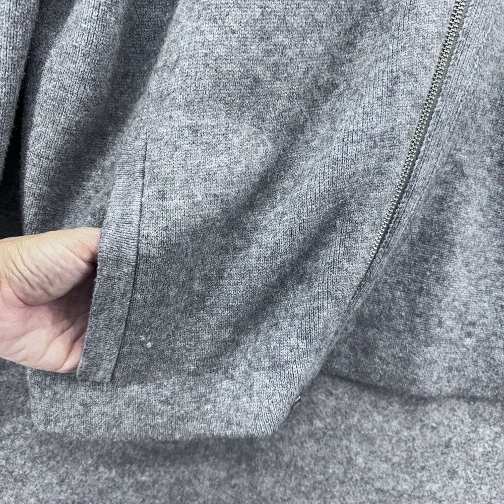 Anthropologie Asymmetric Zip Knit Moto Jacket‎ Sweater Grey Ivory XL